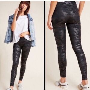 SPANX Faux Leather Camo Leggings Small